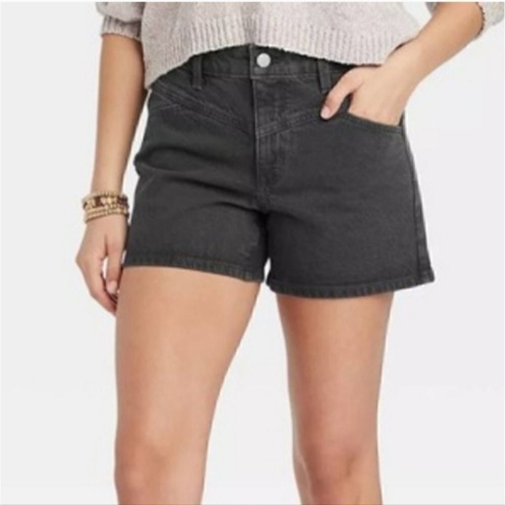 Universal THREAD Womens Shorts Size 8 Vintage Midi Dark Wash - Picture 2 of 12